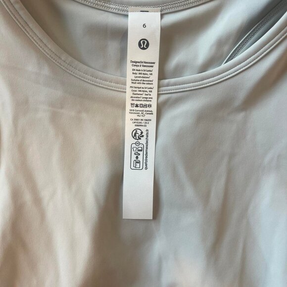 NWT Size 6 Lululemon Nulux Racerback Cropped Run Tank Top Grey - Picture 5 of 5